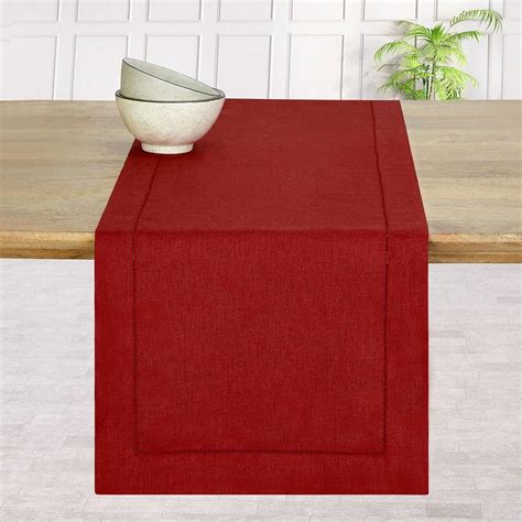 Amazon D Moksha Homes Pure Linen Hemstitch X Inch Table