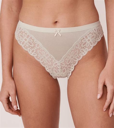 Buy La Vie En Rose Soft Knit Jersey And Lace Trim Bikini Brief In Green ThStreet UAE