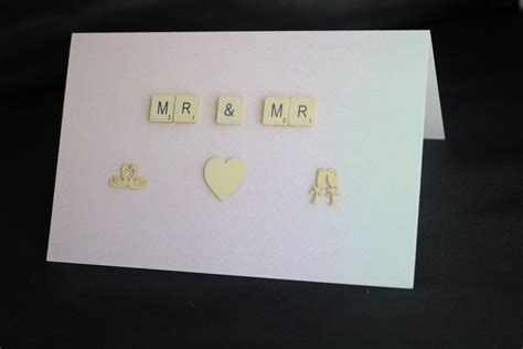 Mr And Mr Card Same Sex Wedding Card Scrabble Letter Card Etsy