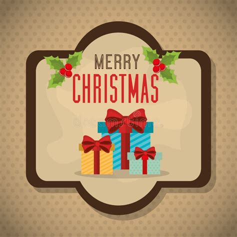 Merry Christmas and Happy New Year Card Design Stock Vector