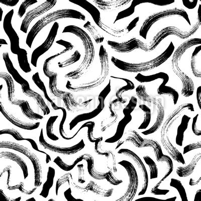 Abstract Wavy Brush Strokes Seamless Vector Pattern Design