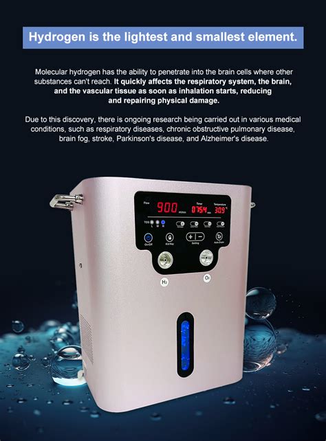 900ml Min Hydrogen Oxygen Generator H2 O2 Inhaler Machine Suyzeko