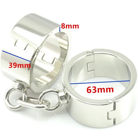 Heavy Stainless Steel Wrist Cuffs Metal Restraints Bondage Slave In Adult Games Fetish Sex Toys