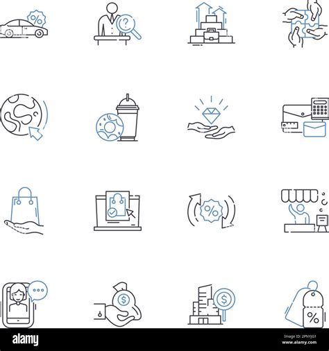 Commercialism And Yield Line Icons Collection Profitability