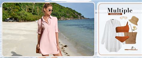 UNibelle Damen Strandkleid Bikini Cover Up Strandponcho Sommer Bademode Strand Vertuschen Shirt