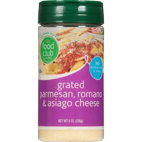 Food Club Cheese Parmesan Romano And Asiago Grated 8 Oz Delivery Or Pickup Near Me Instacart