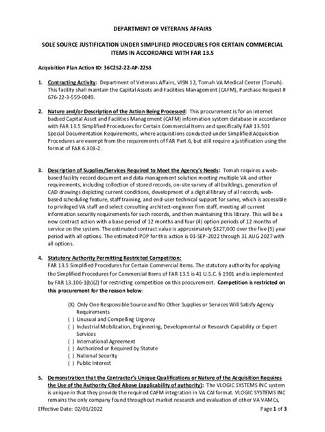 Fillable Online Request For Sole Source Justification Template Sat Fax