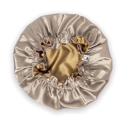 Small Champagne Golden Satin Bonnet. The Ultimate Hair Protection Solution.