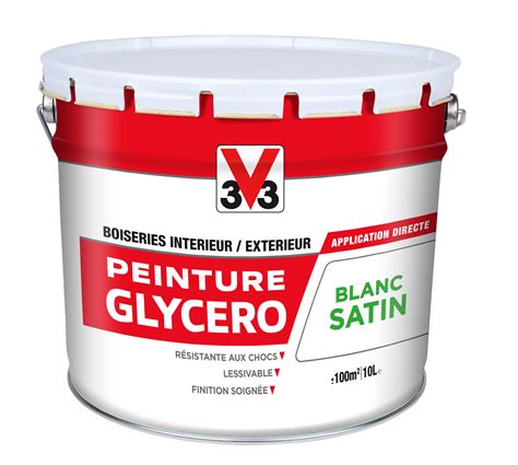 Peinture Boiserie Blanc Satin V33 Glycéro 10l Leroy Merlin