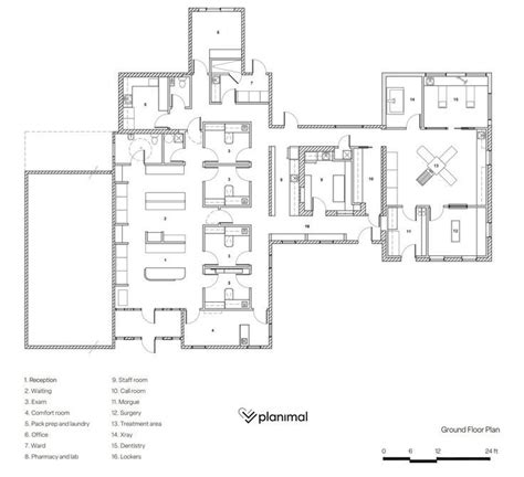 Main Floor Plan Of Borderview Hospital Floor Plans How To Plan Hospital