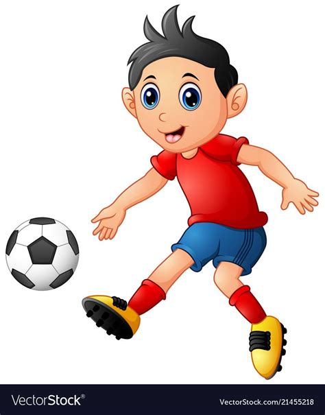 A Boy Playing Football Cartoon - They have been playing football for an ...