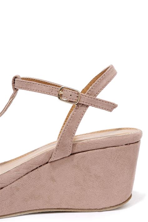 Chic Nude Wedges Wedge Sandals Vegan Suede Wedges