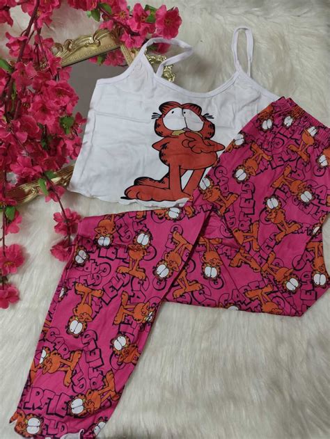 PIJAMA BLOGUERINHA ADULTO CALÇA CA70 ROSA GATO Império Lingerie