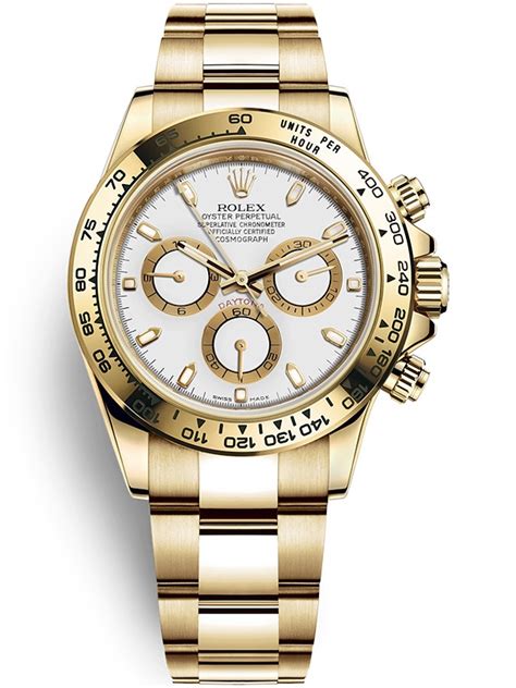 Rolex Cosmograph Daytona Yellow Gold White Dial Watch