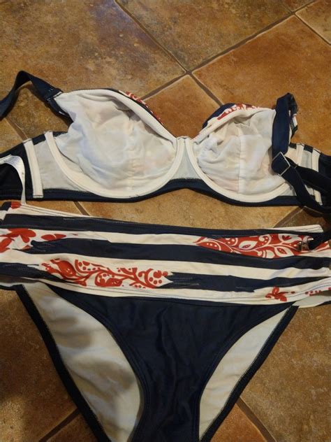 Bikini strój kąpielowy Kris Line 75G 75FF figi 40 7490834084 oficjalne archiwum Allegro