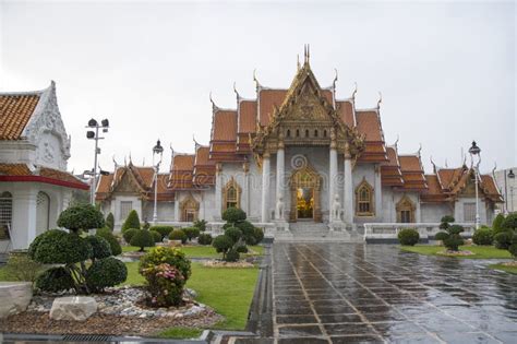 View Of The Marble Temple Or Wat Benchamabophit Dusitvanaram In Bangkok