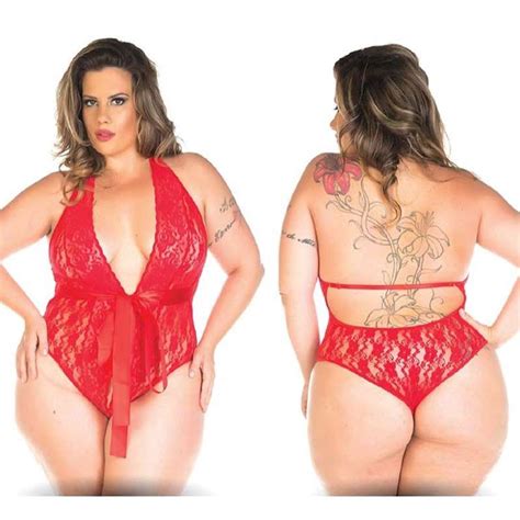 Lingerie Sensual Body Feminino Luxo Plus Size Cor Vermelha Tam A Em Promo O Na Americanas