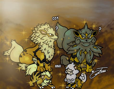 Growlithe Line Evolution Hisui Forms Shiny By Mrjhons900 On Deviantart