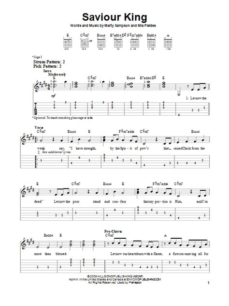 saviour king  hillsong united easy guitar tab guitar instructor