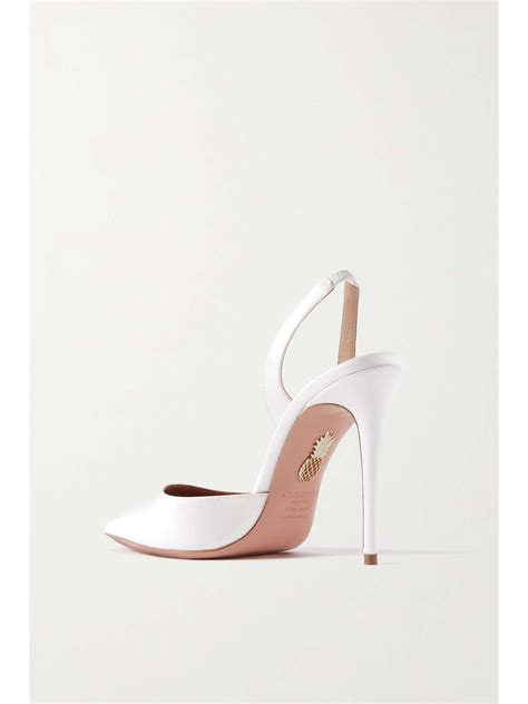 AQUAZZURA So Nude 105 Satin Slingback Pumps NET A PORTER