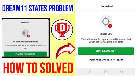 Dream 11 App Location Problem 2023 Dream 11 Location Problem Oh You