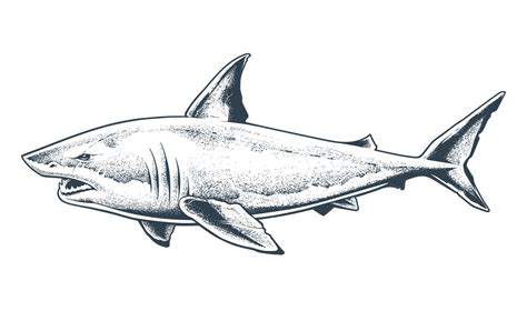 Great White Shark Isolated 46980925 Vector Art at Vecteezy