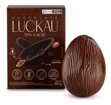 Ovo De Páscoa Chocolate 70 Cacau 180g Luckau S Açucar MercadoLivre