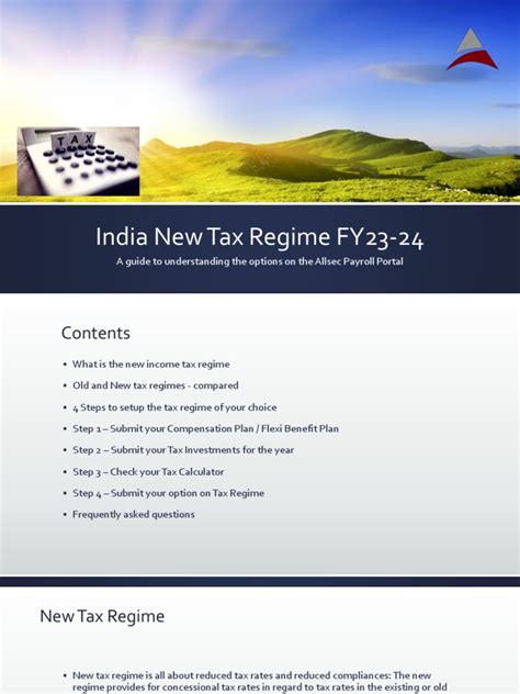 tax regime guide fy
