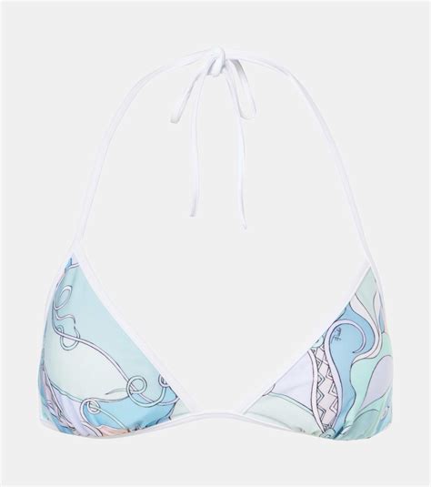 Pucci Printed Triangle Bikini Top Emilio Pucci