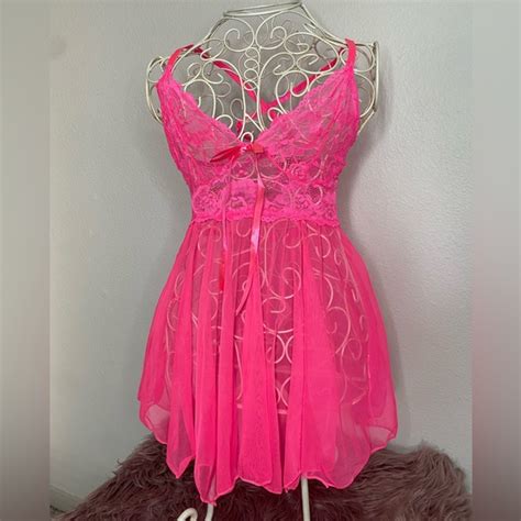 Intimates Sleepwear Hot Pink Sexy Sheer Babydoll Poshmark