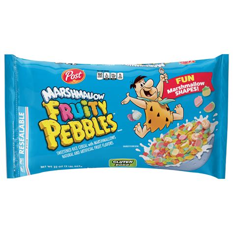 Post Fruity Pebbles With Marshmallows Kids Breakfast Cereal Gluten