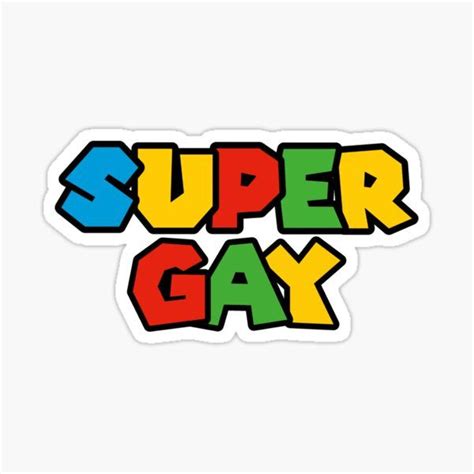 Super Gay Mario Logo Parody Sticker Artofit