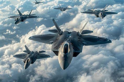 Premium Photo Fighter Jets Flying Through Cloudy Sky