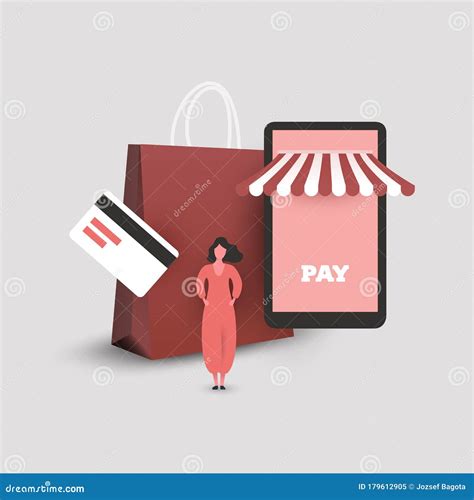 Online Shopping - Business Design Concept, Vector Illustration Stock