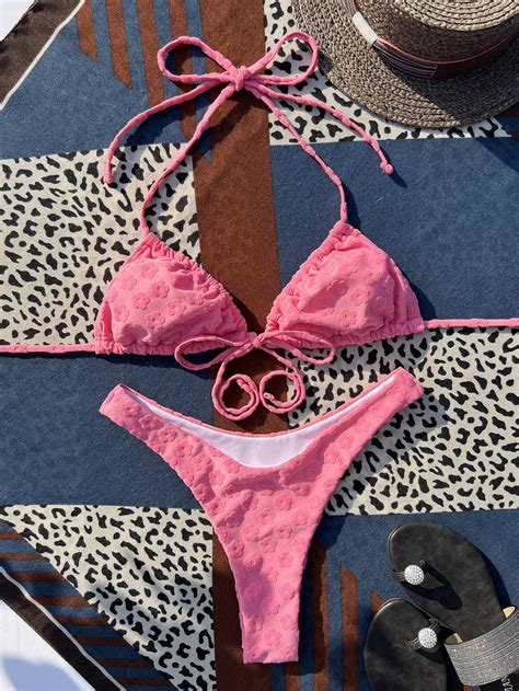 Women 2 Pcs Micro Bikini Set Lace Up Swimwear Beachwear Push Up Bra Bathing Suit EBay