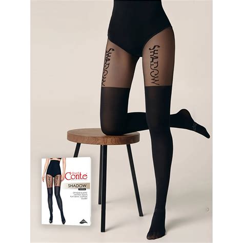 Колготки с имитацией чулок и надписью на бедре Conte Shadow 50 ден ...