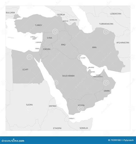 Egypt On A Map With Middle East Countries