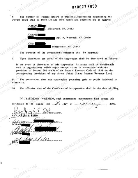 Certificate Of Incorporation New Jersey Withholding | US Legal Forms