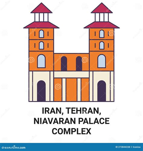 Iran Tehran Niavaran Palace Complex Travel Landmark Vector