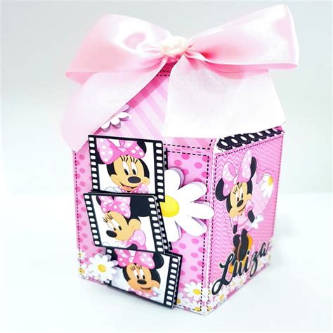 Kit 50 Caixinhas Personalizadas Minnie Rosa Elo7