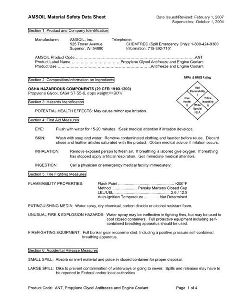 Msds Cat Elc Extended Life Coolant Premix With Off