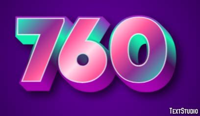 760 Text effect and logo design Number | TextStudio