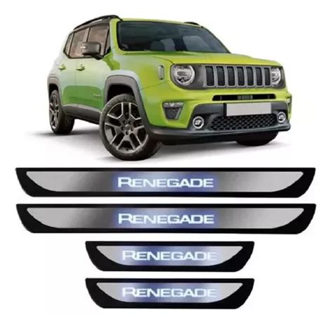 Kit Soleira De Porta Jeep Renegade A O Inox Escovado Led