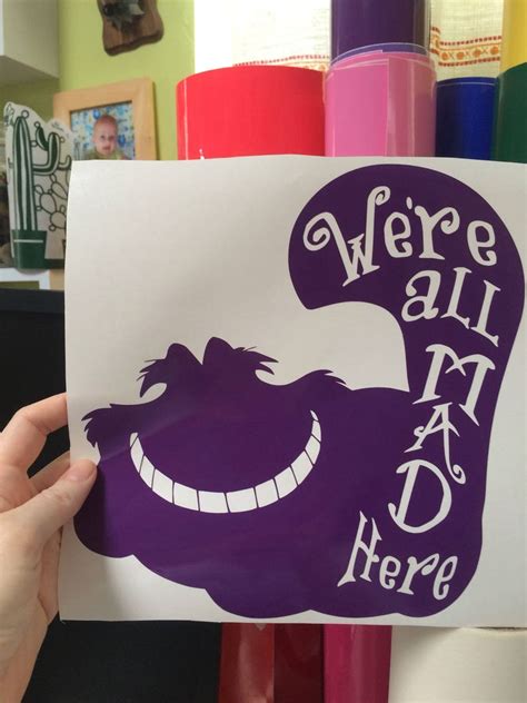 Cheshire Cat Alice In Wonderland Inspired Vinyl Sticker Decal Etsy