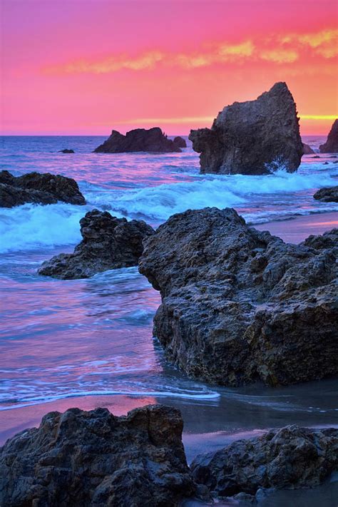 El Matador Beach Sunset Portrait Photograph by Kyle Hanson - Fine Art ...