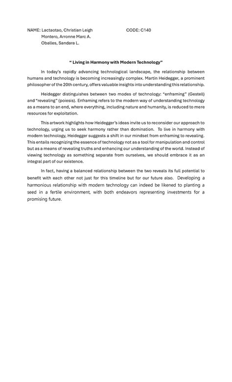 STS- Poiesis-VS - bsb - NAME: Lactaotao, Christian Leigh CODE: C