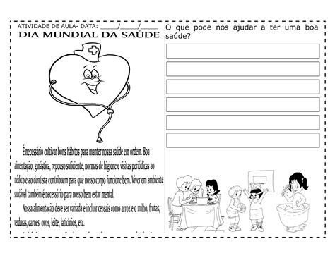 Atividade Sobre Saúde E Bem Estar - Atividade Dia Mundial Da Saude Educação Infantil - RETOEDU