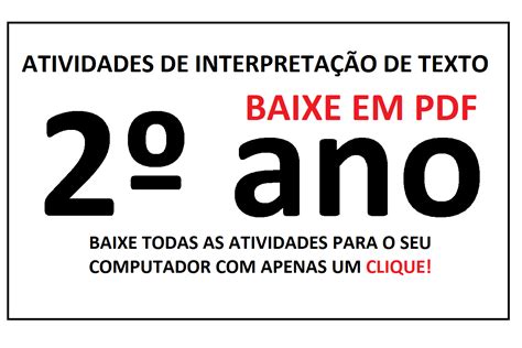 Atividades De Interpretação De Texto 2 Ano Fundamental