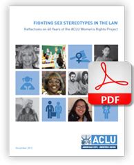 Fighting Sex Stereotypes In The Law Reflections On Years Of The ACLU Women S Rights Project