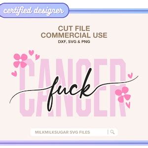 Fuck Cancer Svg Cut File For Cricut Or Silhouette Breast Cancer Svg Breast Cancer Awareness